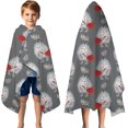 thumbnail image 3 of Cute Hedgehog with Red Bag Pattern Hooded Bath Towel，50"x30" for Ages 3 To 12 Kids, Quick Dry Lightweight Soft Microfiber Hood Beach Towel Cover Up for Kids, 3 of 7