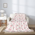 thumbnail image 2 of Disketp Floral Strawberr Cozy Flannel Fleece Throw Blanket: Has a velvety texture for All Seasons - Perfect for Women, Men, & Kids"80"x60", 2 of 6