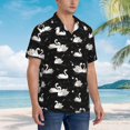 thumbnail image 3 of Honeii Swan And Dragonflies Print Men’s Hawaiian Shirt,Classic Button-Down Short Sleeve Shirt, for Beach, Vacation, and Outdoor Activities,Medium, 3 of 7