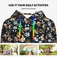 thumbnail image 4 of Fotbe Dogs Pattern Womens Long Sleeve Hoodie, Pullover Hooded Sweatshirt, Kangaroo Pocket Hoodie with Eye-catching Drawstrings-Medium, 4 of 7