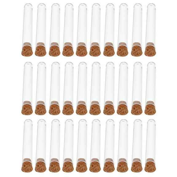 KALLORY Transparent Test Tubes Clear for Parents Hydroponic Plants 30Pcs 2.95X0.51X0.51In