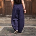 thumbnail image 6 of Kelon Women's Casual Pants, Women's Barrel Casual Pants High Waisted 2026 Elastic Drawstring Trousers Dressy Casual Trousers with Pockets, S, 6 of 7