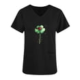 thumbnail image 4 of BiZtdJrK Cute St Patricks Day Tshirts for Women Fashion Holiday Printed Short Sleeve Blouse Top Loose Fit V Neck Scrubs Tops with Pockets Black L Todays Daily Sales Clearance, 4 of 5
