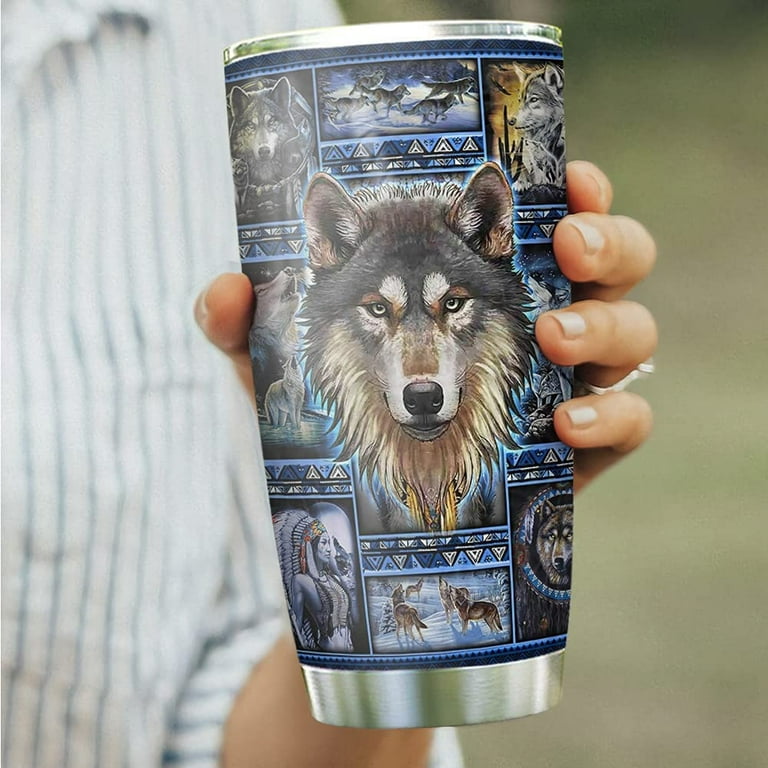 20oz Wolf Gifts for Women, Men, Wolf Gifts for Wolf Lovers American Wolf  Native Wolf Coffee Tumbler Cup with Lid, Double Wall Vacuum Insulated  Travel Coffee Mug - Walmart.com