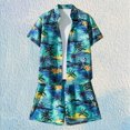thumbnail image 2 of CONZONE Mens Hawaii 2 Pieces Outfits Tropical Graphic Short Sleeve T-Shirts Shorts Set for Men Summer Beach Tracksuit, 2 of 4