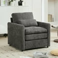 thumbnail image 7 of Euroco Modern Chenille Accent Armchair with Double-Layered Cushion, Detachable Lumbar Pillow & Ergonomic Armrests, Neutral Fabric Upholstery, 7 of 7