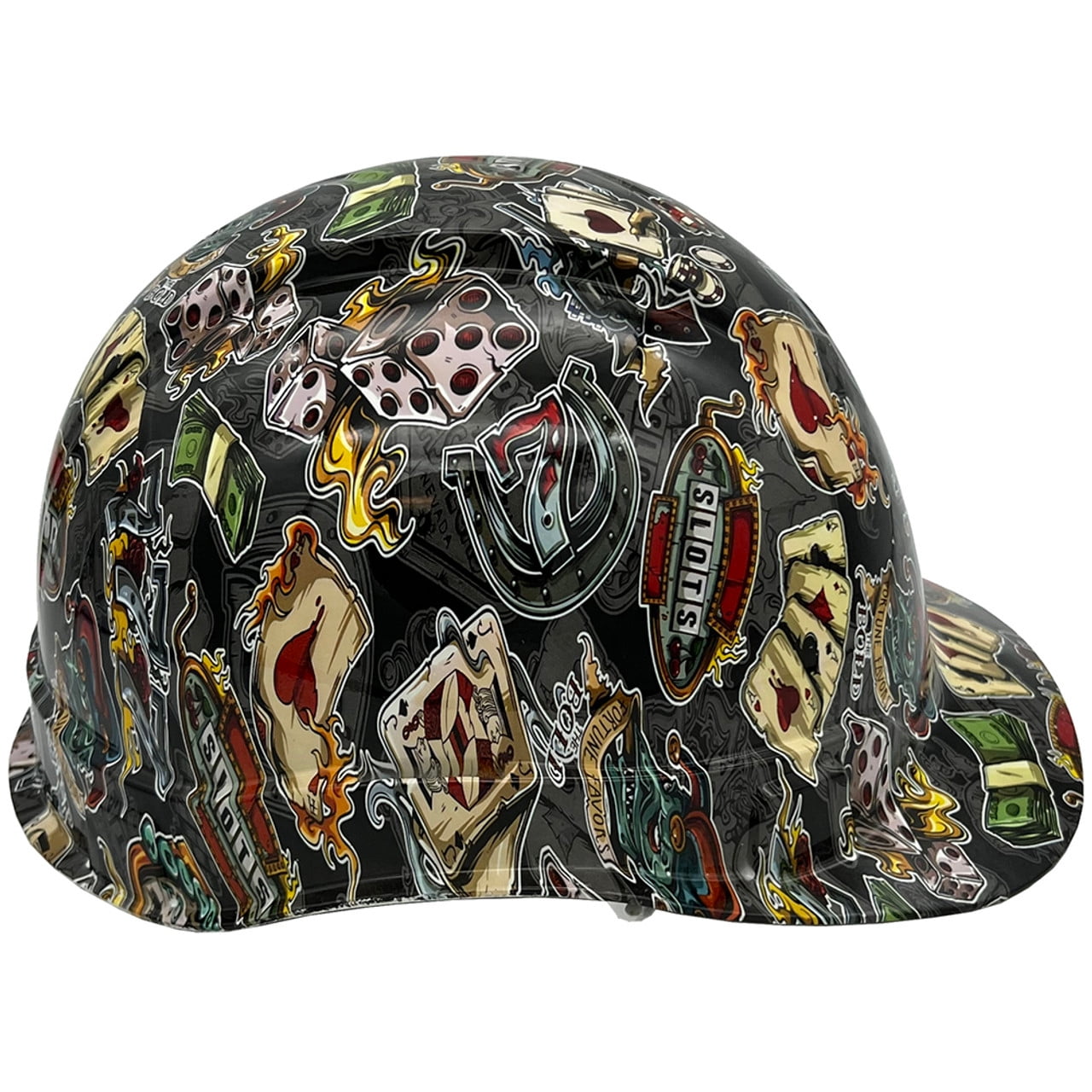 Vegas Baby Hydro Dipped Hard Hats Cap Style Design with 4 Pt Suspension