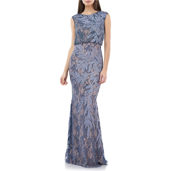 Vestido de blusa de encaje para mujer JS Collection Azul 4
