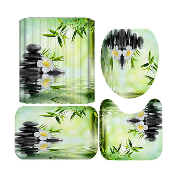 3D Digital Printing Shower Curtain 4 Pieces For Home / Hotel / Party Decoration 180 * 180cm