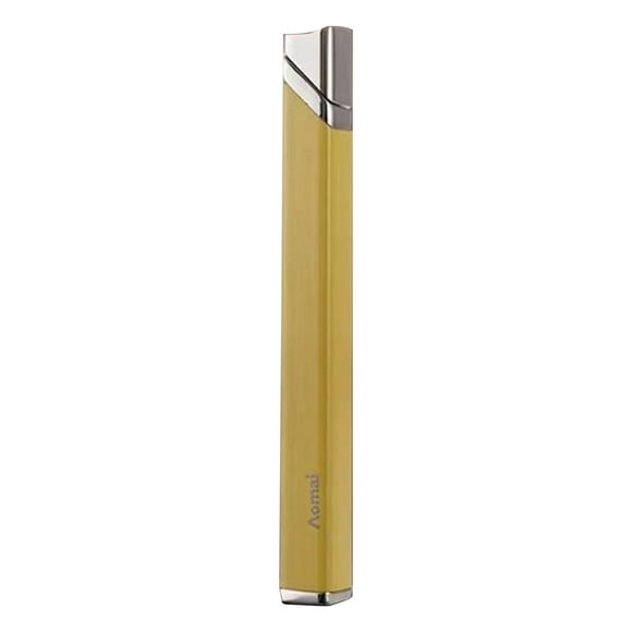 Portable Lighters, Thin Metal Lighters, Torch Lighters, Refillable Butane Lighters, Soft Flame Lighters, Cigar Lighters, Gifts for Men and Women(Yellow)