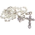 thumbnail image 1 of Irish Wedding Rosary Set Glass Beads Metal Holy Trinity Crucifix with Prayer Card Blessing for Marriage in a Drawstring Bag, 1 of 8