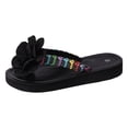 thumbnail image 1 of DAFEI Women's Slip Flip Flop Sandals with Floral Decorations Flat Soft Soles and Color Block Lightweight Design, 1 of 8
