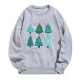 thumbnail image 2 of Jienlioq Hauts de Sortie pour Femmes Mode Féminine Manches Longues Col Rond T-Shirt Imprimé Blouse Ample Chandails en Molleton Sans Capuche Vendredi Fou Deals, 2 of 4
