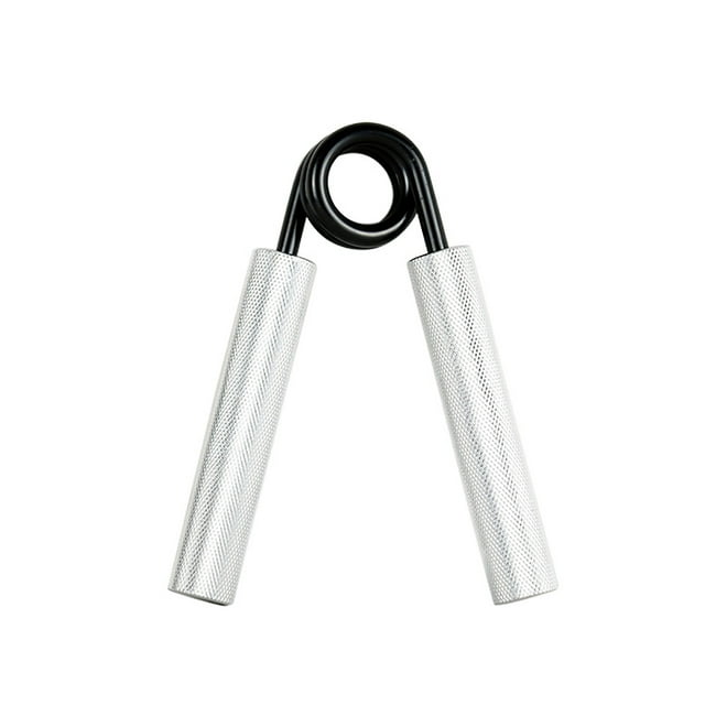 Poignées de Main Renforcement de la Force de l'Entraîneur de la Force de la Main en Alliage d'Aluminium Main en Métal Poignées de Renforcement du Doigt Exerciseur de la Force Musculaire de la Main Développeur de Formation Poignée Argent