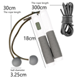 white grey Digital Counting Jump Rope，Cordless Jumping Rope, Weighted