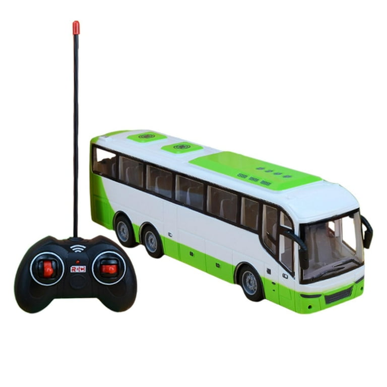 Interactive RC School Bus Toy with Lights and Music Party Favors Battery Operated Educational Vehicles for Age Boy Girl Kids green