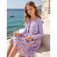 thumbnail image 3 of Aideaone Little Girls Sleeveless Dress with Ruffle Cardigan 2 Piece Set Butterfly Print 5 to 12, 3 of 5