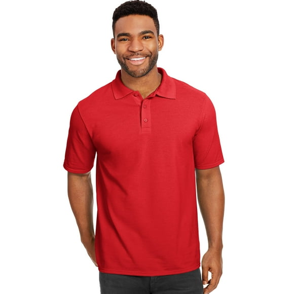Hanes Men`s X-Temp Fresh IQ Pique Polo, 3XL, Deep Red