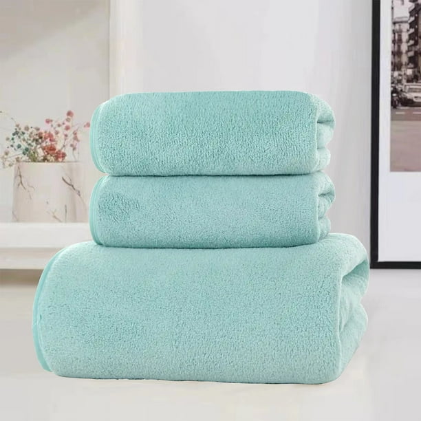 Juego de toallas de baño Lisbinx: 2 toallas suaves y absorbentes y 1 toalla de baño, 100 % algodón turco, de secado rápido y muy absorbentes, para baño, spa o gimnasio.