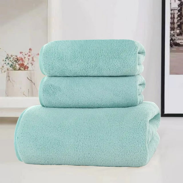 LSLJS Soft Linen Premium 3 Pc Towel Set 1 Bath Towel 1 Hand Towel 1 Washcloth Cotton Towels for Bathroom Towel Set for Adults-Highly Absorbent and Towel Set, Bath Towels