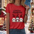 thumbnail image 3 of Towmus Women Christmas Shirt Fall Graphic Crew Neck Tee Shirt Casual Summer Tops Short Sleeve Clothes, 3 of 5