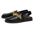 thumbnail image 3 of YDN Women Round Toe Chains Slingback Flats Elastic Strap Heeled Loafers Casual Daily Dress Walking Shoes Size 6 Black, 3 of 4