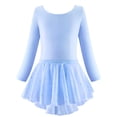 thumbnail image 4 of WIBACKER 3-12Y Girls Ballet Leotards Toddler Long Sleeve Crisscross Back Dance Dress Outfit with Removable Shiny Skirt Combo, 4 of 14