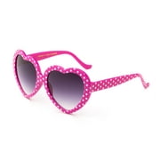 Newbee Fashion-Kids Heart Sunglasses Girls Heart Shaped Sunglasses Polka Dots Cute Vintage Look UV Protection w/Carrying Pouch