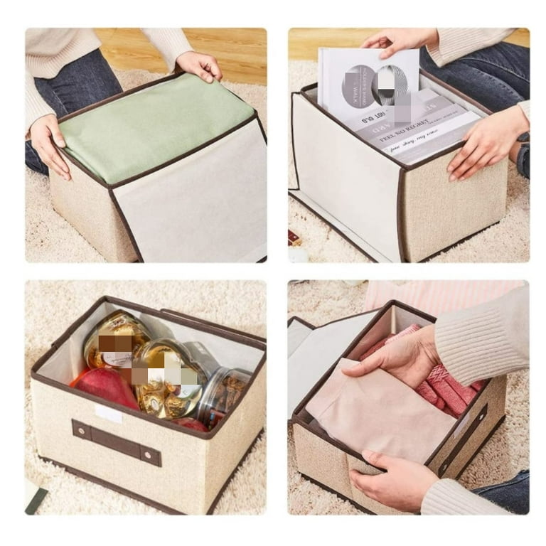 Small Fabric Storage Box with Lids, Decorative Storage Boxes, Colorful  Storage Containers Storage Cubes, Collapsible Stackable Lidded Storage Bins  for