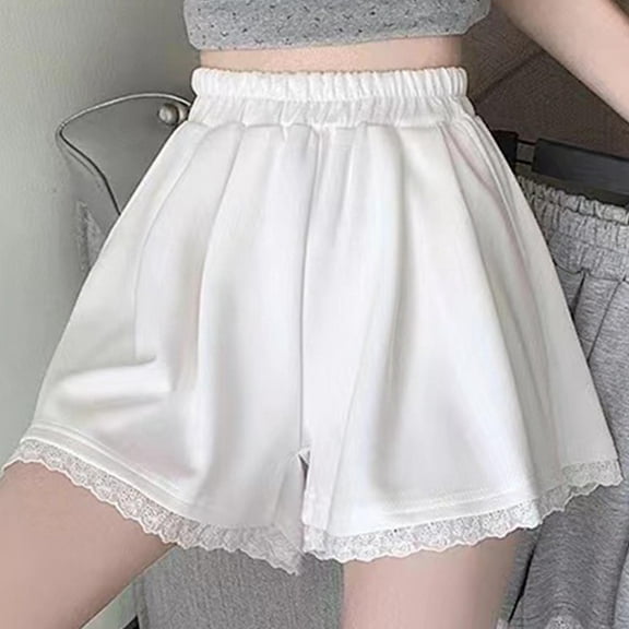 Xuyuer Womens Slip Shorts Lace Trim Pettipants Bloomers Split Skirt Culottes Half Slips Under Dresses Shorts for Women