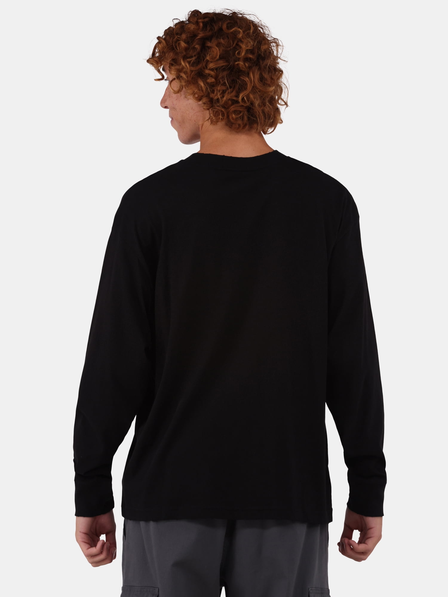 No Boundaries Men's & Big Men's Oversized Long Sleeve Tee Shirt, Sizes XS-5XL
