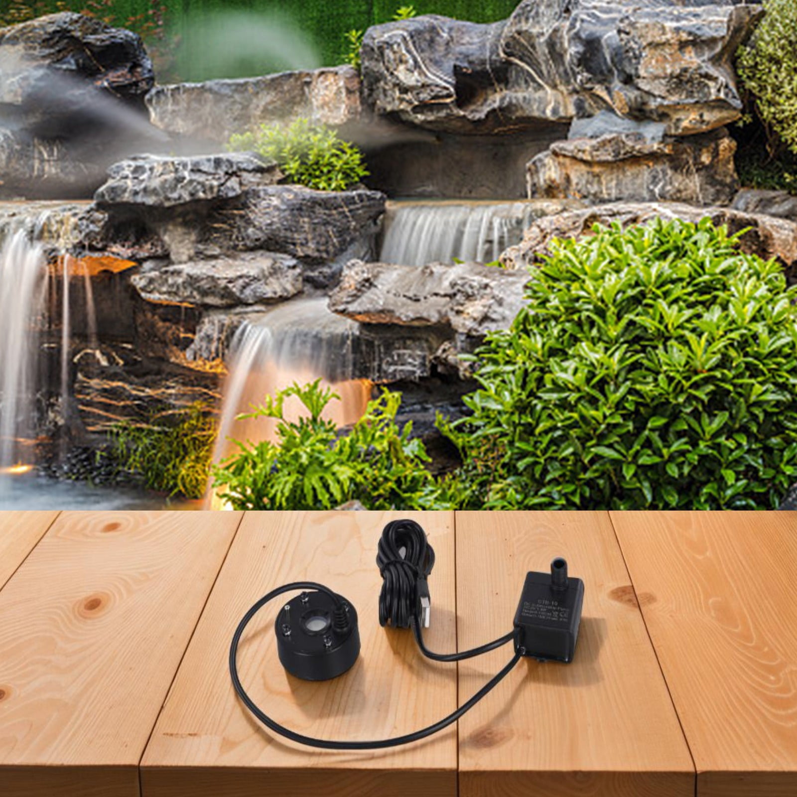 Water pump mist machine, 5V USB fog machine with 4 colored lights
