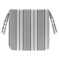 thumbnail image 3 of Jordan Manufacturing 20" x 18" Worth Black and Grey Stripe Rectangular Outdoor Chair Pad Seat Cushion with Ties (2 Pack), 3 of 11