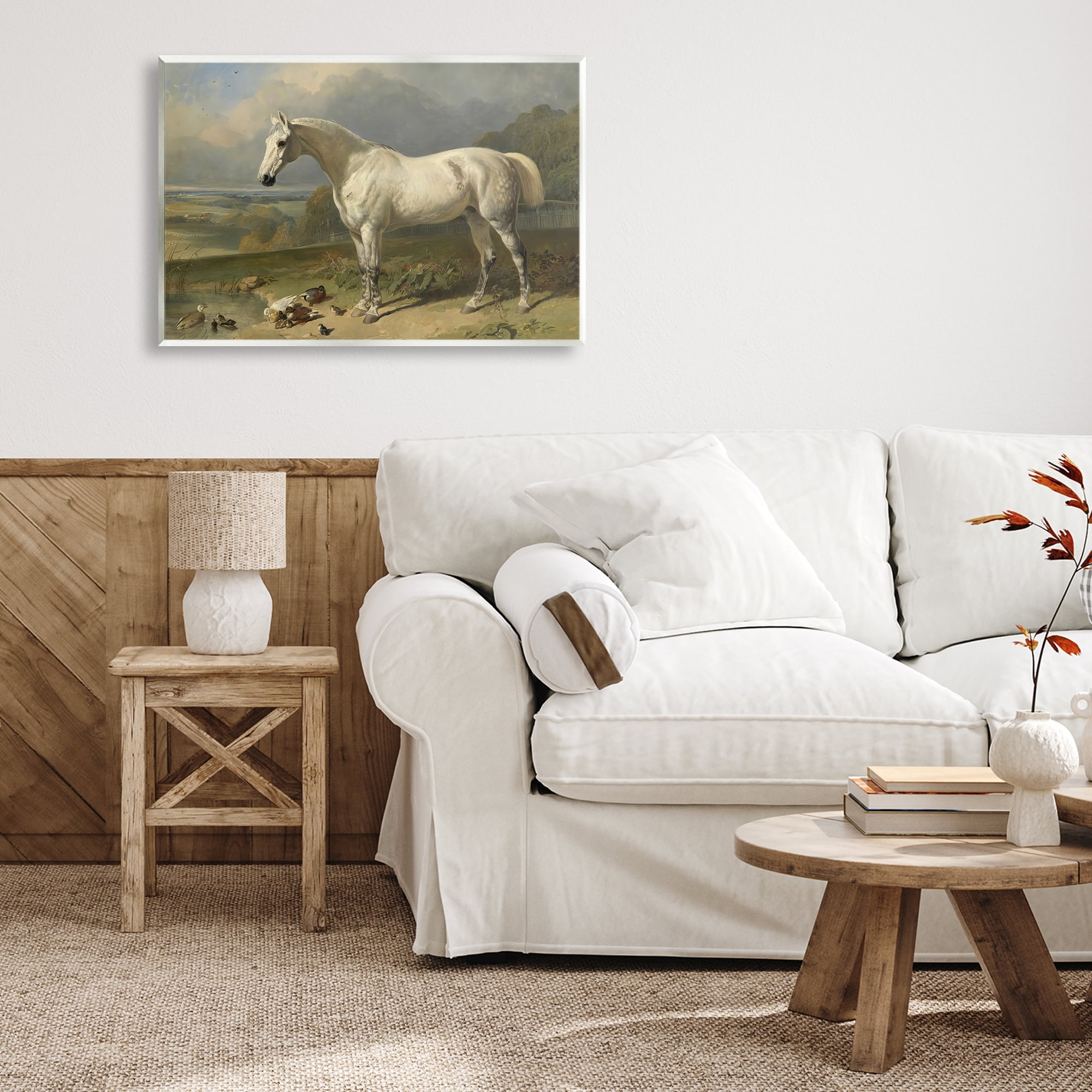 Stupell Industries Grey Horse And Ducks In Landscape Wall Plaque Art, design by Tina LeCour