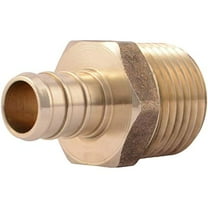 SharkBite 1/2 Inch Crimp MNPT Male Adapter, Pack of 10, Brass Plumbing Fitting, PEX Pipe, Copper, UC120LFA10