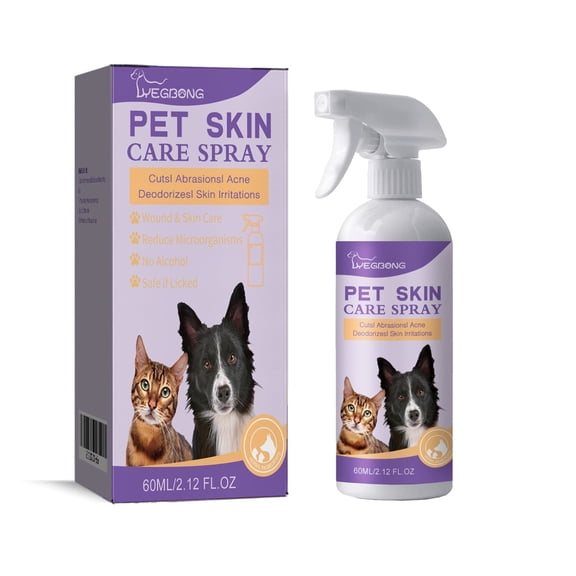 WLDAK Pet Skin Relief Spray for Dogs & Cats, Itch Relief for Allergies & Hot Spots, Anti-Mite Treatment, Soothing Skin Care & Cleaning Aid