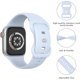 thumbnail image 3 of Sport Band Compatible with Apple Watch 38mm 40mm 41mm 42mm 44mm 45mm 49mm Women, Silicone Band for iWatch Series Ultra 9 8 7 6 5 4 3 2 1 SE Light Blue, 3 of 4