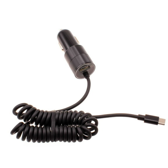 36W Fast Car Charger for Samsung Galaxy Tab S9 FE/Plus - USB-C Power Adapter Coiled Type-C Cable Extra USB Port DC Socket for Galaxy Tab S9 FE/Plus