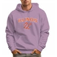thumbnail image 5 of Men's 100% Cotton Orange ILLINOIS Hoodie 330g Thick Pocket Hood, 5 of 16