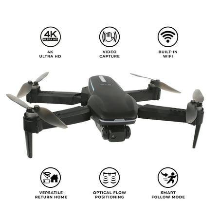 Vivitar - Sky Hawk 4K Drone with Built-in Wifi - Black