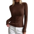 thumbnail image 3 of BTFBM Mock Tops for Women Fitted Long Sleeve Shirts Fall Fashion Clothing Thermal Layering Undershirts Going Out Outfits, 3 of 9