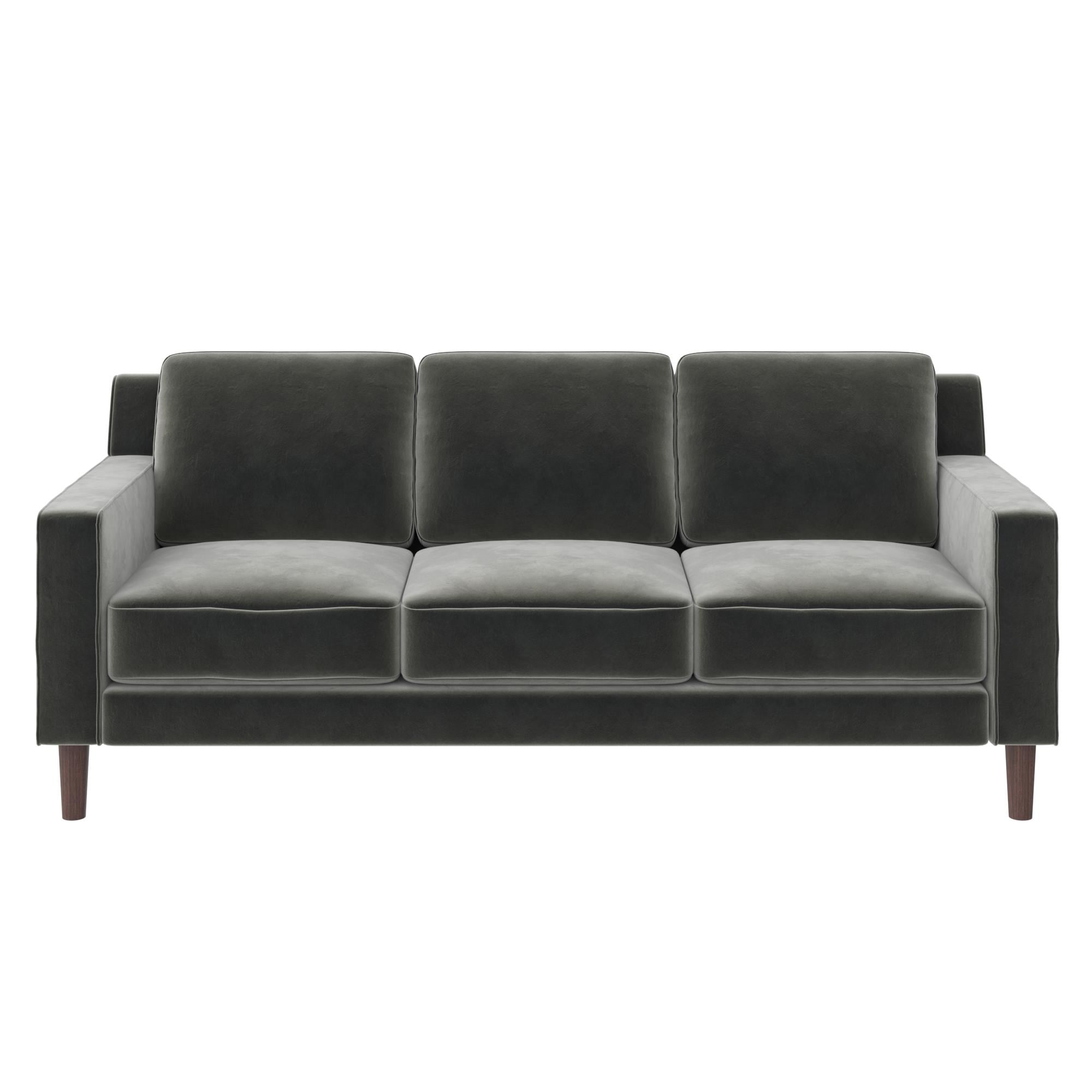 DHP Bryanna 3 Seater Sofa, Gray Velvet