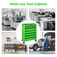 thumbnail image 4 of 7-Drawer Tool Chest Cabinet with Ball Bearing Drawer Slides,20"W Rolling Metal Tool Chest with 7 Drawers,Steel Tool Storage Box Organizer,Green, 4 of 8