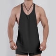 thumbnail image 6 of Men's Stringer Tank Tops Muscule Cut Bodybuilding Gym Vest Y-Back Workout Sleeveless T-Shirt Quick Dry Size M-3XL Black, 6 of 7
