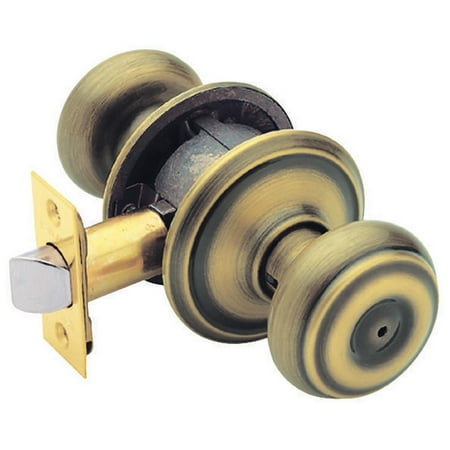 Georgian Interior Knob - Schlage F40VGEO609 Antique Brass Georgian Knob Privacy Set
