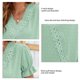 thumbnail image 4 of Camiseta con cuello en V para mujer,Camiseta con cuello en V para mujer, Top con cuello en V de encaje de verano, camiseta de manga corta con cuello en V, funcionamiento suave, 4 of 5