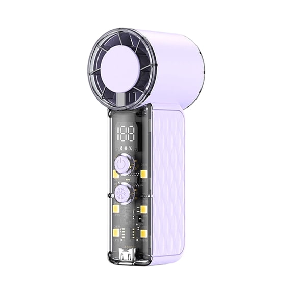 Handheld Fan, High Speed with Digital Display 100 Speeds LED Night Light, Portable 1 Piece Personal Fan, for Outdoor Camping Travel Hiking Picnic