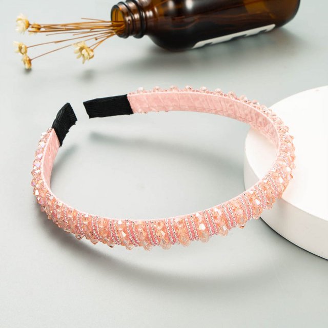 Diadema con cuentas tejidas a mano para el cabello Homing Hair Hoop, estilo barroco, esponja, accesorios simples para el cabello facial para mujer