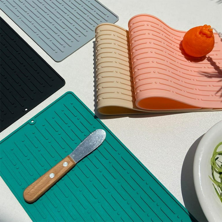Silicone Dish Drying Mat 3 Sizes Optional Easy Clean for Kitchen