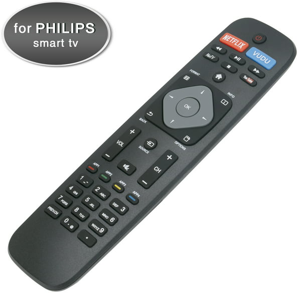 schudden Houden Vervorming New Smart TV Remote Control for Philips Smart LED LCD HDTV TV with Netflix  Vudu Youtube Keys 32PFL4902/F7 40PFL4901/F7 55PFL6902/F7 - Walmart.com